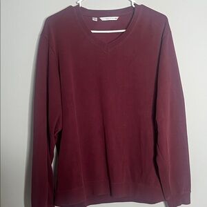Cutter & Buck V-Neck Sweater in Rich Burgundy